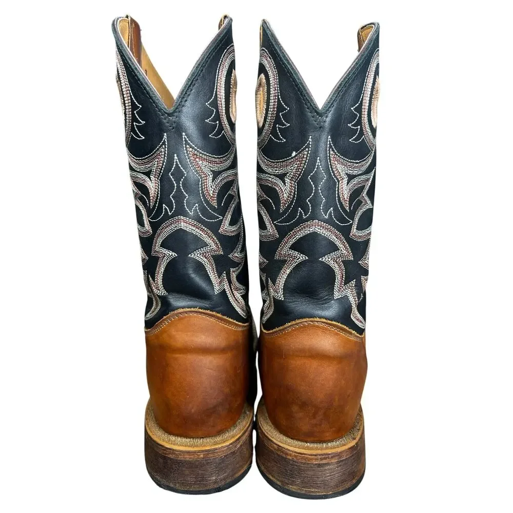 Justin Men’s Bent Rail Caddo Brown Leather Western Cowboy Boots Size US 11.5 D